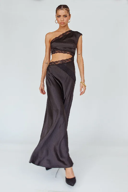 Mahli One-Shoulder Maxi Dress Black