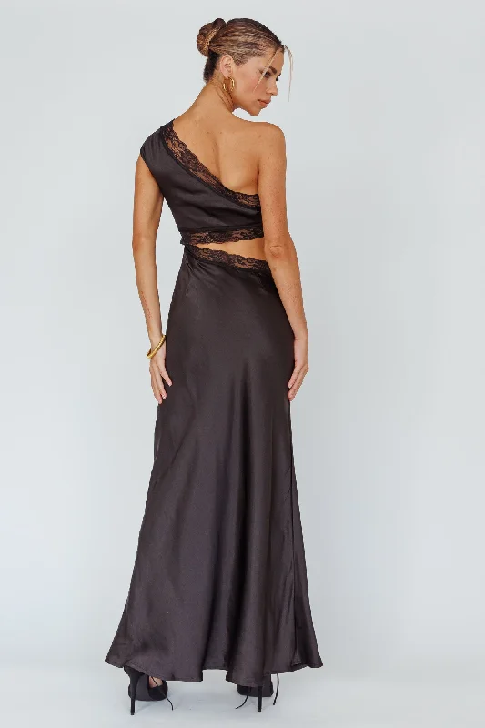 Mahli One-Shoulder Maxi Dress Black