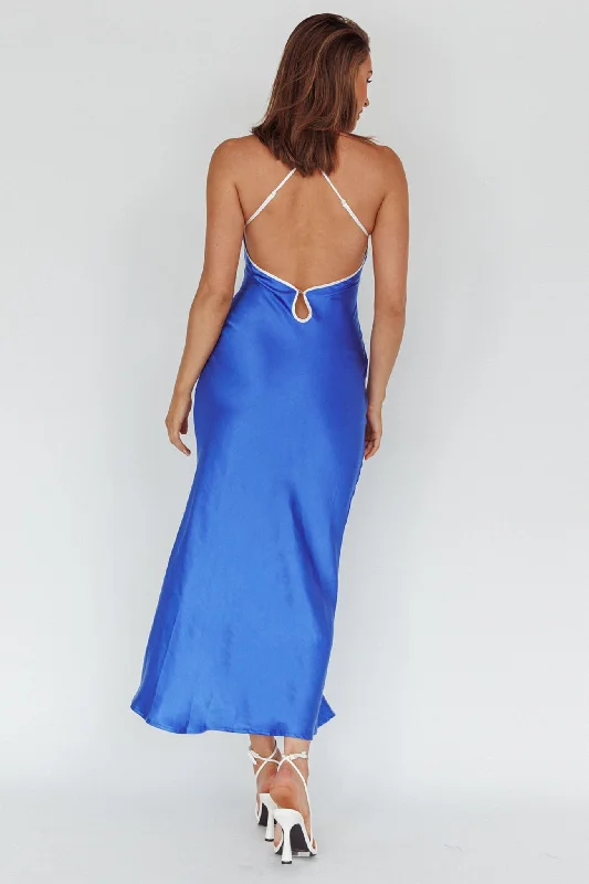 Midsomer Dawn Criss-Cross Back Maxi Dress Blue