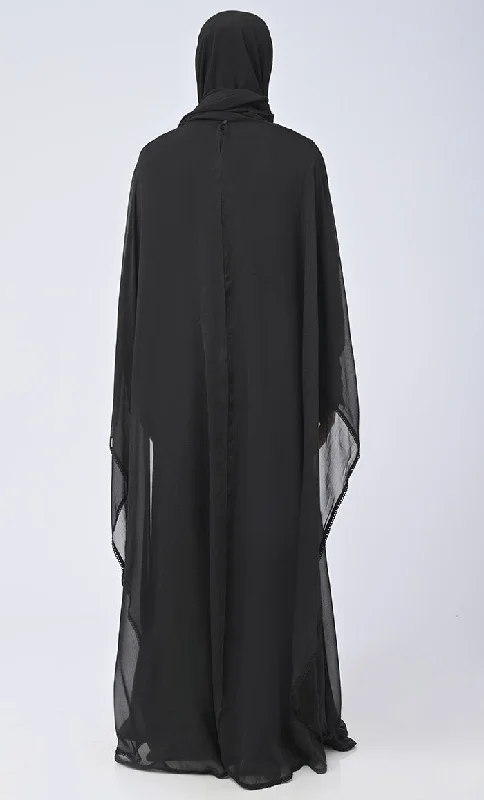 Modest Beautiful Black Embroidered Prayer Dress