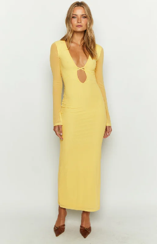 Monni Yellow Maxi Dress