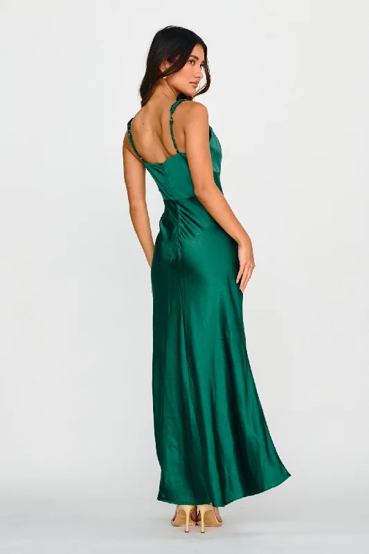 Muraya Braided Strap Maxi Dress Forest Green