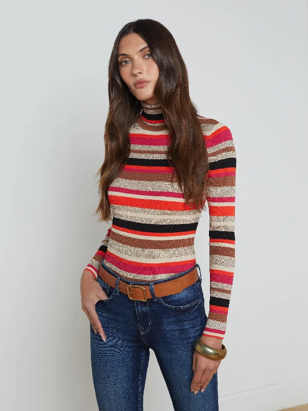 Olene Stripe Turtleneck Orange/Pink Multi Stripe