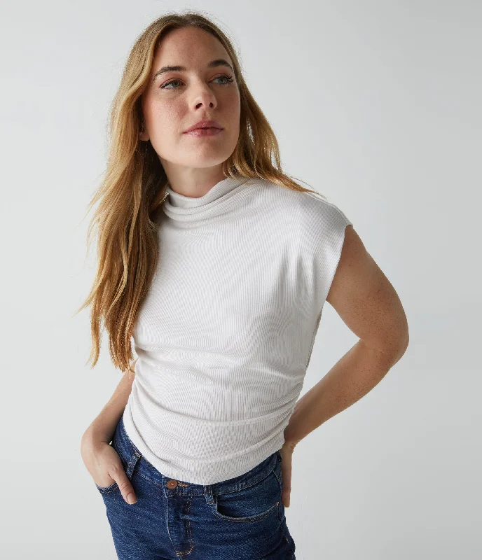 Piper Cropped Power Shoulder Tee