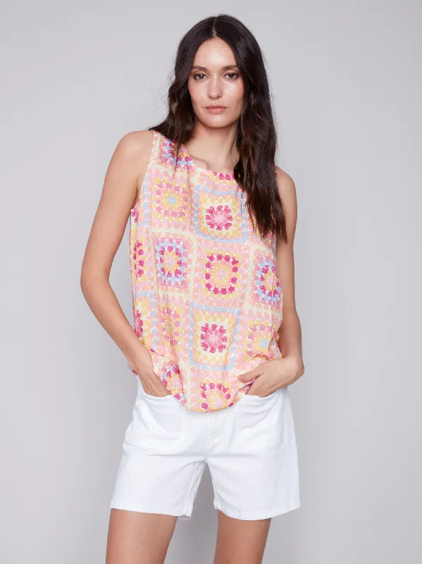 Printed Sleeveless Top - Festival