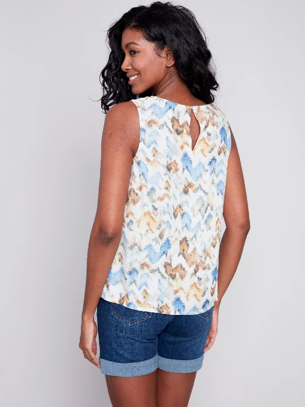 Printed Sleeveless Top - Seaside