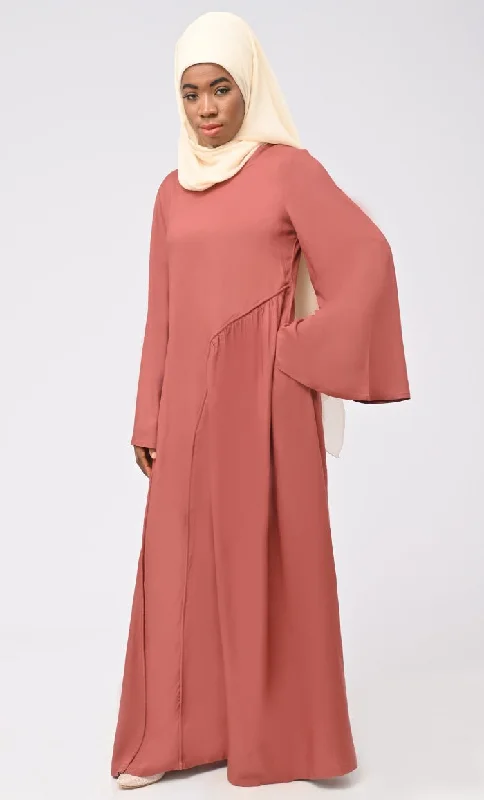 Rayon Modest Islamic Double Layer Dress For Women-BurlWood