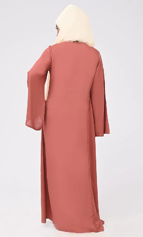 Rayon Modest Islamic Double Layer Dress For Women-BurlWood