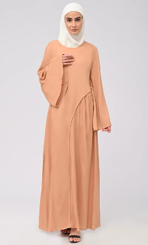 Rayon Modest Muslim Double Layer Dress For Women