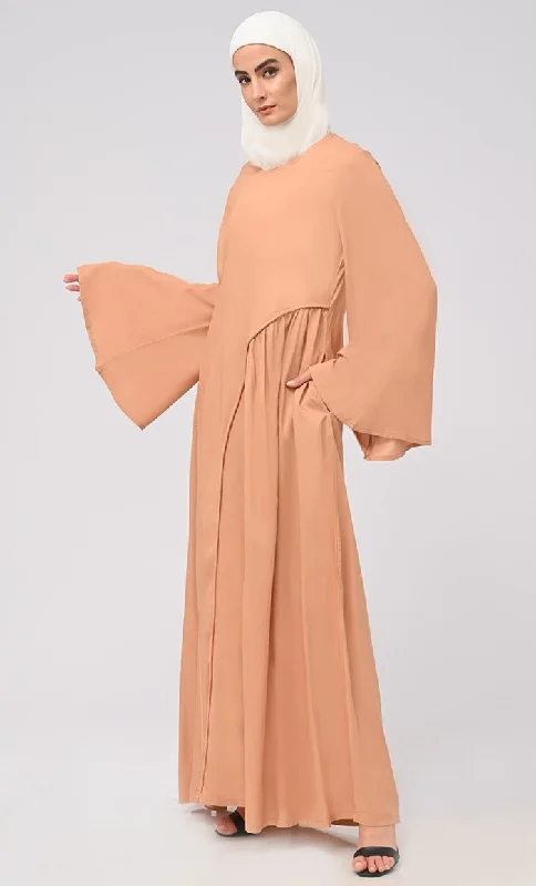 Rayon Modest Muslim Double Layer Dress For Women