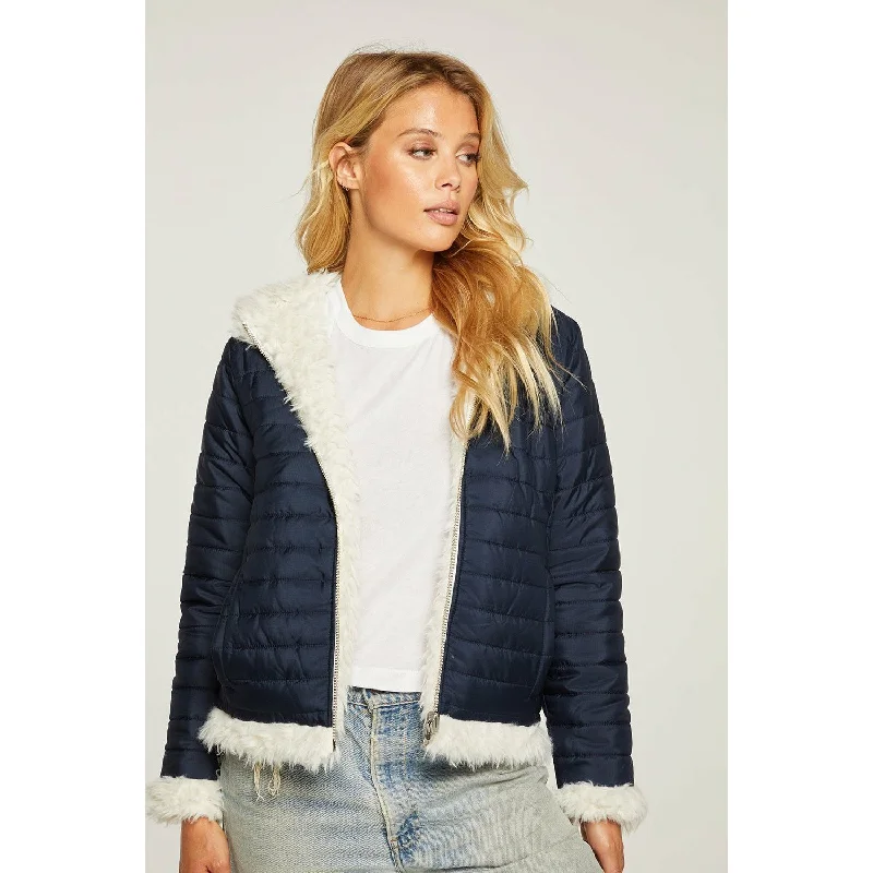 Reversible Quilted Faux Fur Puffer Jacket