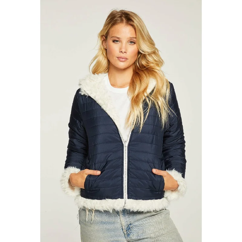 Reversible Quilted Faux Fur Puffer Jacket