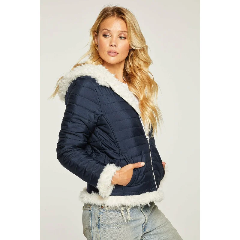 Reversible Quilted Faux Fur Puffer Jacket