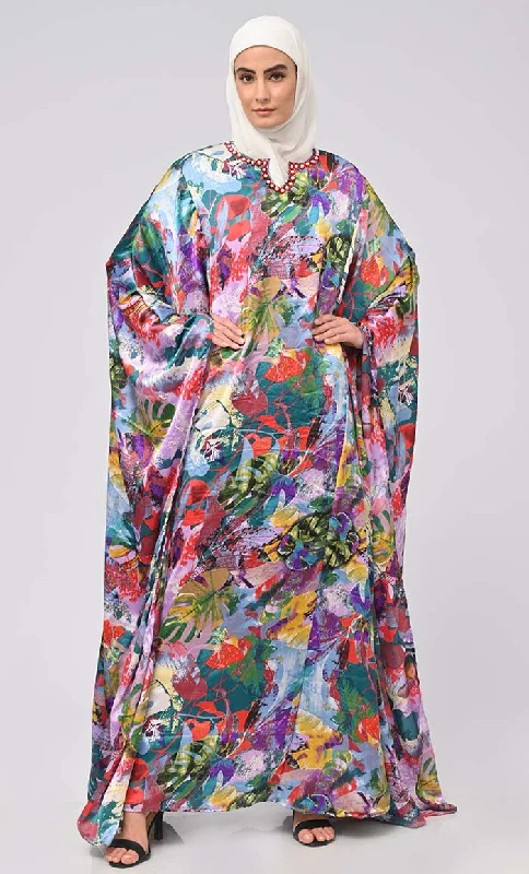 Super Bowl Inspired Kaftan Printed Abaya