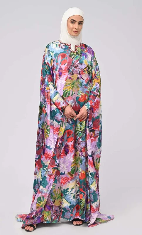 Super Bowl Inspired Kaftan Printed Abaya