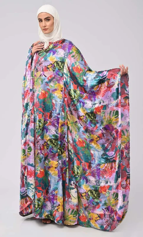 Super Bowl Inspired Kaftan Printed Abaya