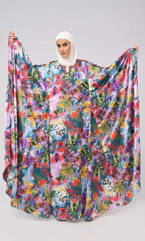 Super Bowl Inspired Kaftan Printed Abaya