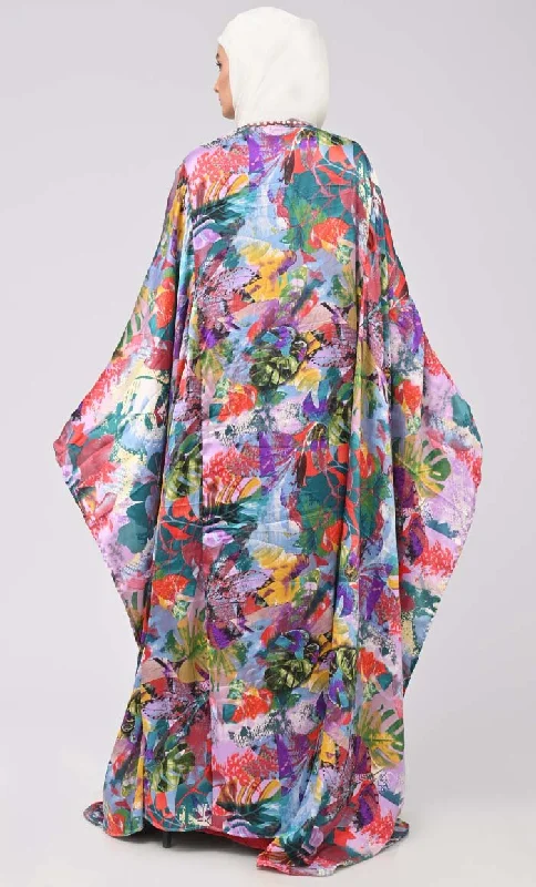 Super Bowl Inspired Kaftan Printed Abaya