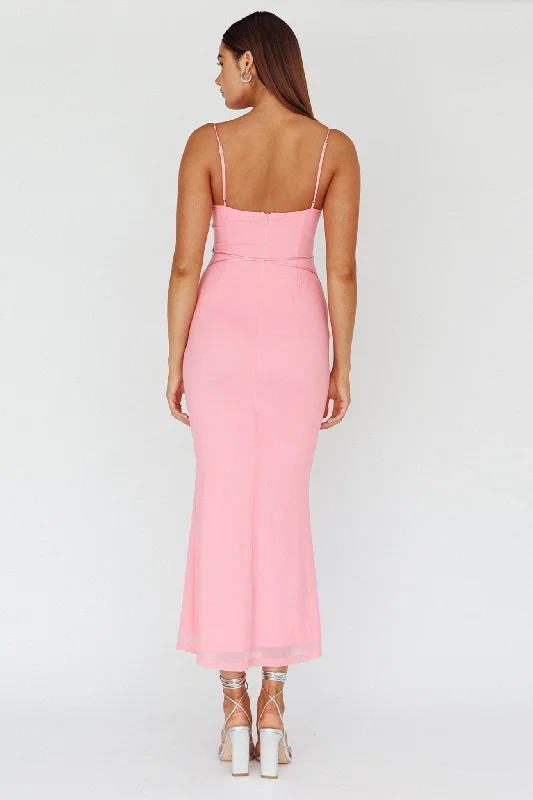 Teava Laced Waist Maxi Dress Blush