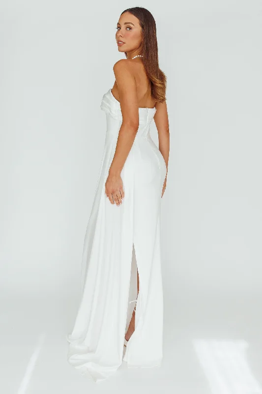 The One Strapless Maxi Dress White