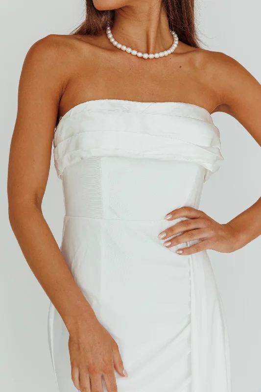 The One Strapless Maxi Dress White