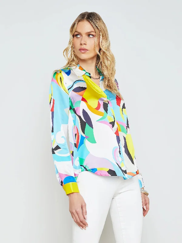 Tyler Long Sleeve Blouse Small Multi Kaleidoscope