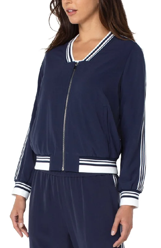 Zip Up V-Neck Track Jacket