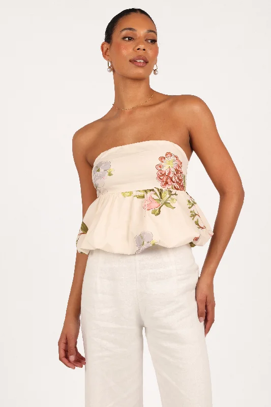 Aurelie Strapless Top - Native Flora