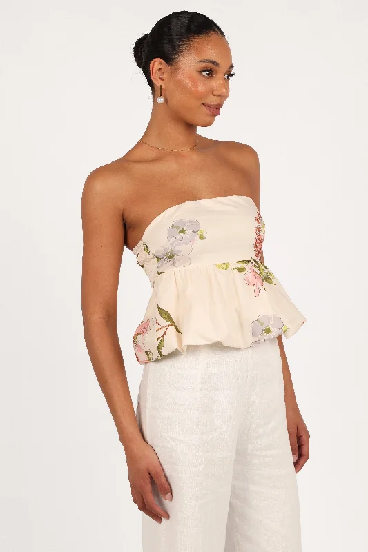 Aurelie Strapless Top - Native Flora