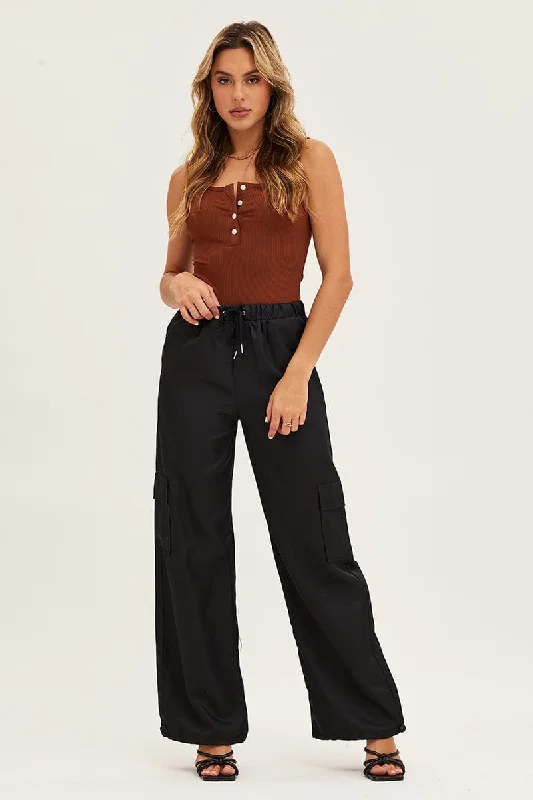 Brown Button Front Rib Bodysuit