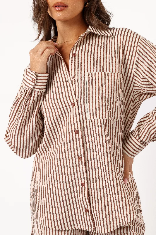 Kennie Top - Brown Stripe