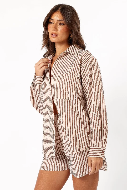 Kennie Top - Brown Stripe