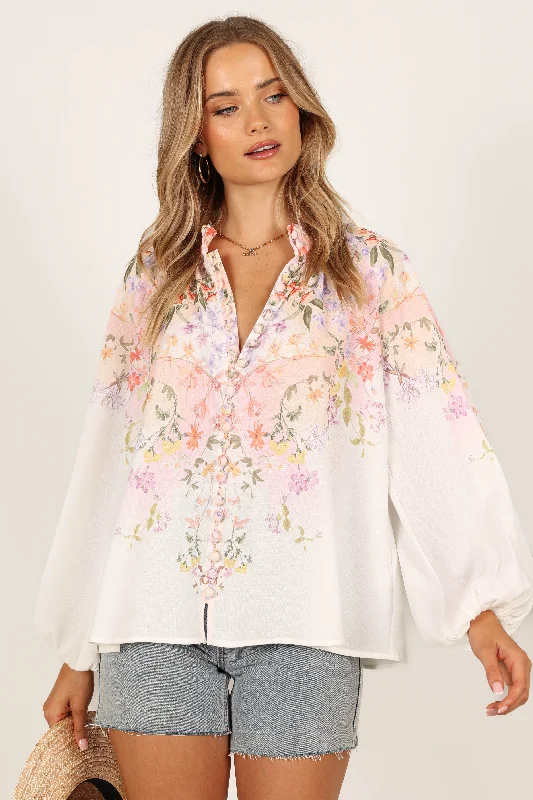 Tiarna Shirt - White Floral