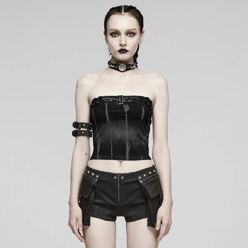 Women's Punk  Buckle Eyelet Bustier